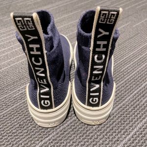 Givenchy Dark Blue and White High-Top Sneakers
